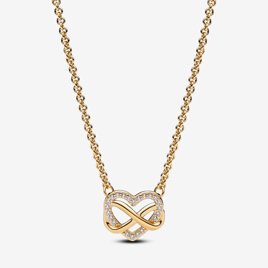 Infinity Heart 14k CZ Pendant